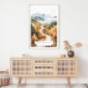 White Mountains New Hampshire Watercolor Art Print - Shelf - Portrait