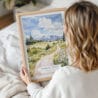 Woman Holding Framed Jackson Hole Nature Watercolor Wall Art - Portrait