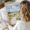 Woman Holding Framed Jackson Hole Nature Watercolor Wall Art - Portrait
