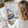 Woman Holding Framed Shenandoah National Park Watercolor Wall Art - Portrait
