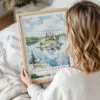 Woman Holding Framed Voyageurs national park Watercolor Wall Art - Portrait