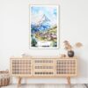 Zermatt Watercolor Art Print - Shelf - Portrait