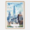 00 - Chicago Willis Tower Watercolor Art Print - Main - Wood Frame