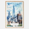 00 - Chicago Willis Tower Watercolor Art Print - Main - Wood Frame