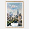 00 - London The Shard Watercolor Art Print - Main - Wood Frame