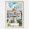 00 - Mexico Palacio de Bellas Artes Watercolor Art Print - Main - Wood Frame