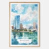 00 - Milwaukee Skyline Watercolor Art Print - Main - Wood Frame
