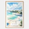 00 - San Diego Beach Watercolor Art Print - Main - Wood Frame