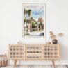 02 - Balboa Park Watercolor Art Print Hanging above Shelf