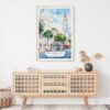 02 - Charleston SC Watercolor Art Print Hanging above Shelf