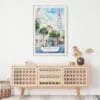 02 - Charleston SC Watercolor Art Print Hanging above Shelf