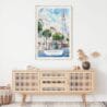 02 - Charleston SC Watercolor Art Print Hanging above Shelf