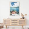 02 - Great Barrier Reef Watercolor Art Print Hanging above Shelf