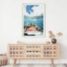02 - Great Barrier Reef Watercolor Art Print Hanging above Shelf