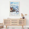 02 - Telluride Colorado Watercolor Art Print Hanging above Shelf