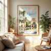 04 - Balboa Park Watercolor Wall Art in Boho Living Room