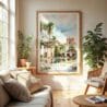 04 - Balboa Park Watercolor Wall Art in Boho Living Room