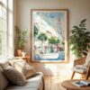 04 - Charleston SC Watercolor Wall Art in Boho Living Room