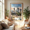04 - Melbourne Watercolor Wall Art in Boho Living Room