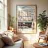 04 - Seattle Pike Place Market Watercolor Wall Art in Boho Living Room