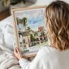05 - Woman Holding Framed Balboa Park Watercolor Wall Art - Portrait