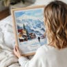 05 - Woman Holding Framed Telluride Colorado Watercolor Wall Art - Portrait