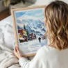 05 - Woman Holding Framed Telluride Colorado Watercolor Wall Art - Portrait