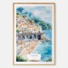 Atrani Italy Watercolor Art Print - Main - Wood Frame