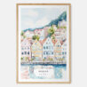 Bergen Norway Houses Watercolor Art Print - Main - Wood Frame