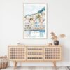 Bergen Norway Houses Watercolor Art Print - Shelf - Portrait