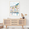 Bergen Norway Houses Watercolor Art Print - Shelf - Portrait