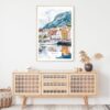 Bergen Norway Watercolor Art Print - Shelf - Portrait