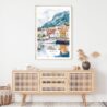Bergen Norway Watercolor Art Print - Shelf - Portrait
