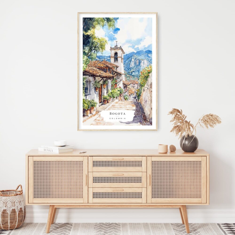 Bogota Colombia Watercolor Art Print - Shelf - Portrait Bogota Colombia Watercolor Art Print - Shelf - Portrait