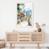 Bogota Colombia Watercolor Art Print - Shelf - Portrait