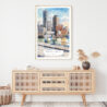 Boston Harbor Watercolor Art Print - Shelf - Portrait