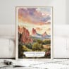 Colorado Springs Watercolor Art Print – Wood Frame standing on Floor