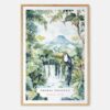 Costa Rica Arenal Vulcano Watercolor Art Print - Main - Wood Frame