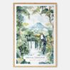 Costa Rica Arenal Vulcano Watercolor Art Print - Main - Wood Frame