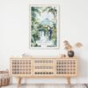 Costa Rica Arenal Vulcano Watercolor Art Print - Shelf - Portrait