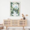 Costa Rica Arenal Vulcano Watercolor Art Print - Shelf - Portrait