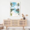 Costa Rica Playa Dominical Watercolor Art Print - Shelf - Portrait