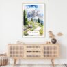 Dolomites Hiking Watercolor Art Print - Shelf - Portrait