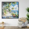 Framed Caribbean Canvas Wall Art - Square - Boho Lounge
