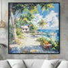 Framed Caribbean Canvas Wall Art - Square - Main