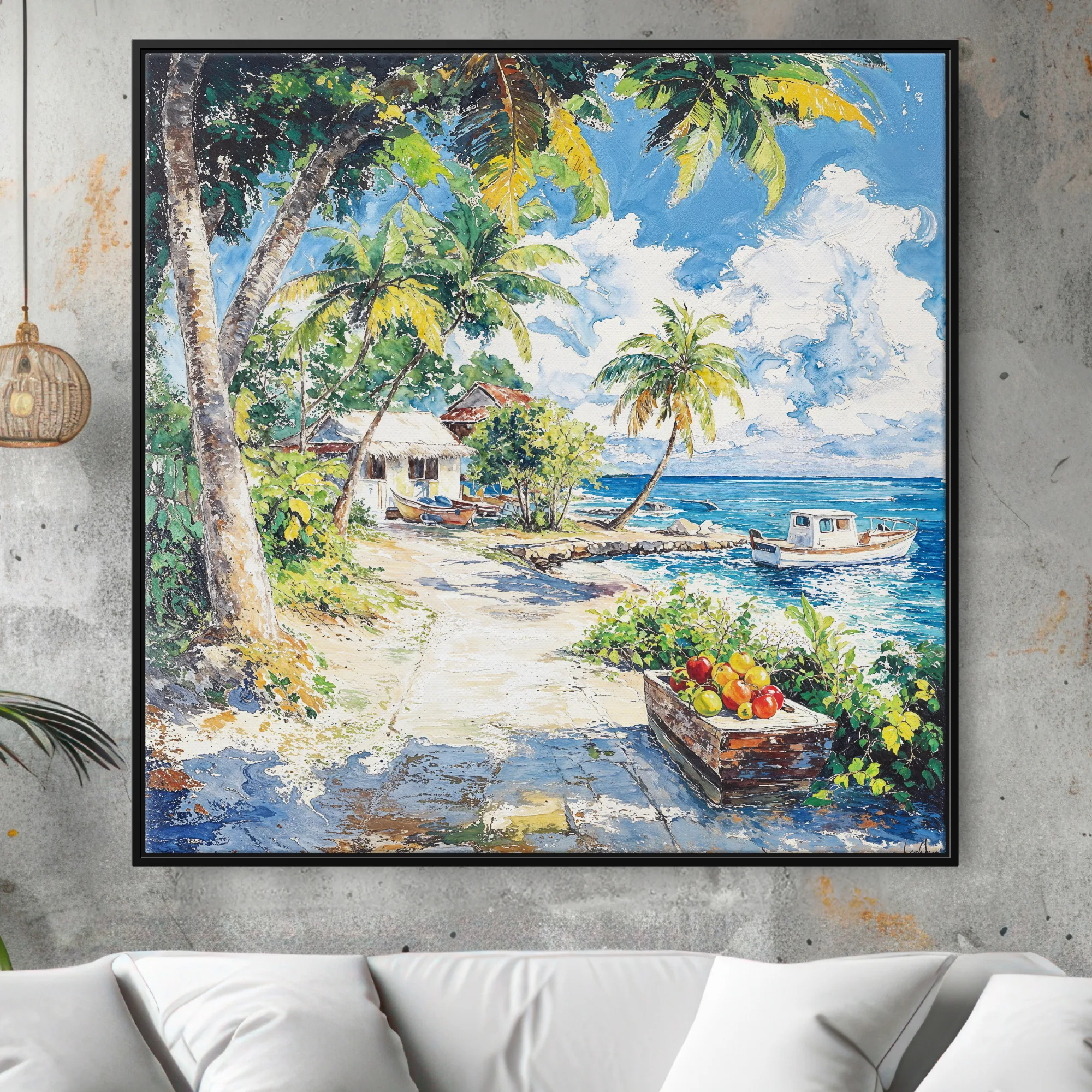 Caribbean Vibes Canvas Print - Large Square Canvas Wall Art