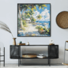 Framed Caribbean Canvas Wall Art - Square - Modern Bohemian