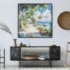 Framed Caribbean Canvas Wall Art - Square - Modern Bohemian