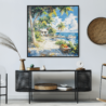 Framed Caribbean Canvas Wall Art - Square - Modern Bohemian