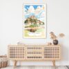 France Mont Saint Michel Watercolor Art Print - Shelf - Portrait